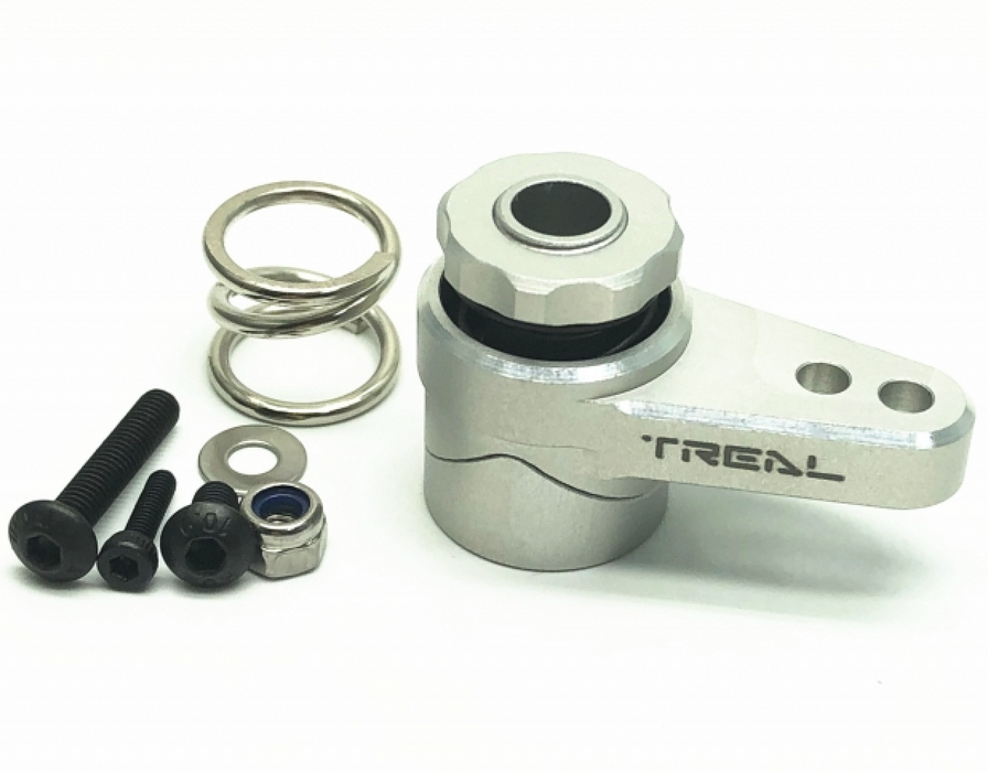 Treal Hobby X002V2PHY5 Silver Aluminum 25T Servo Saver Set for LMT