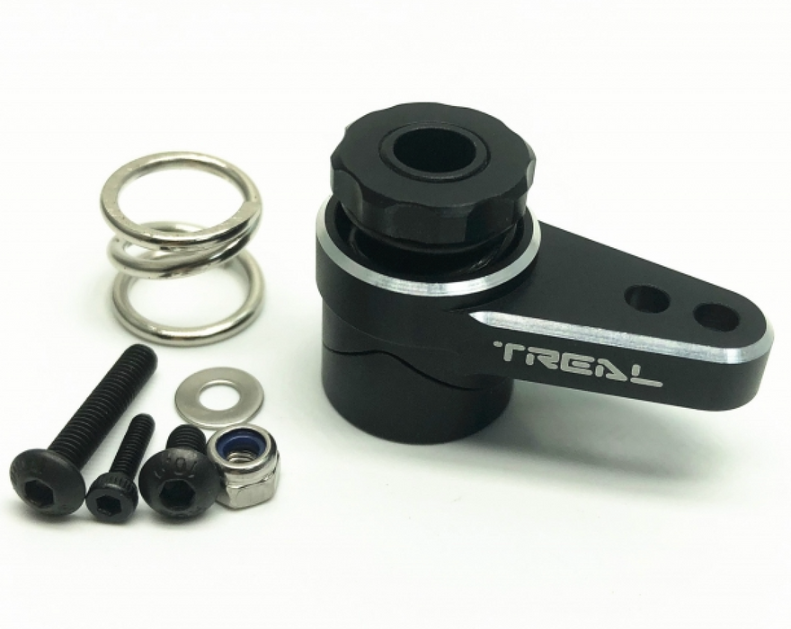 Treal Hobby X002V2ZJ93 Black Aluminum 25T Servo Saver Set for LMT