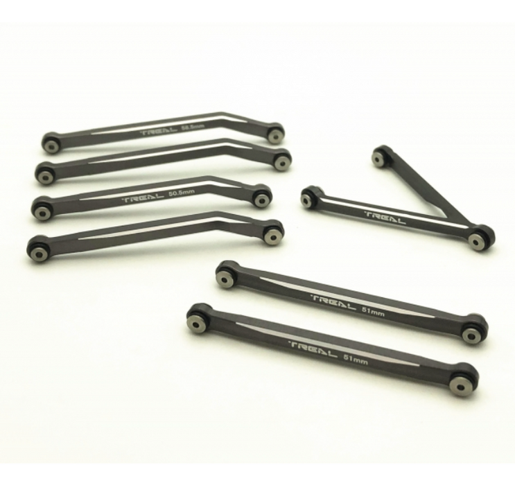 Treal Hobby (X002Y9H0W7) Gray Aluminum High Clearance Link Set for SCX24 C10/Jeep