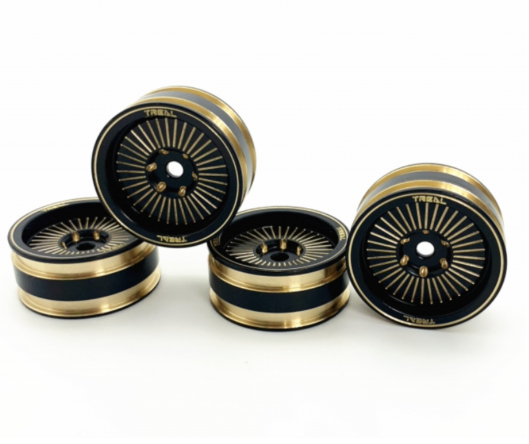 Treal Hobby (X002YSX3X3) Black & Gold Glue On 1.0" Wheels for SCX24