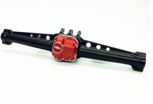 Treal Hobby X002ZIFTH5 Black Rear Axle Housing with Red Diff Cover SCX10ii