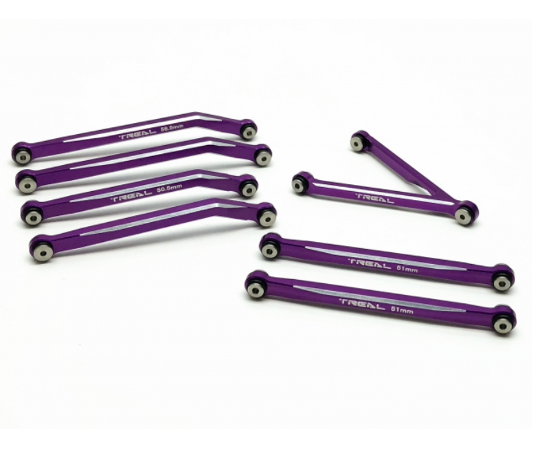 Treal Hobby (X0030B6I49) Purple Aluminum High Clearance Link Set for SCX24 C10/Jeep