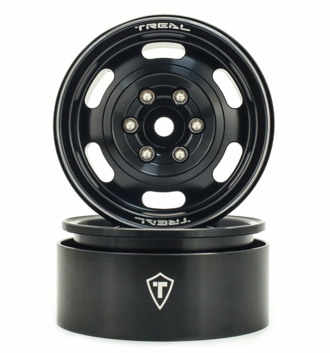 Treal Hobby (X0030D3YZN) 1.9" Black Beadlock Wheels Type G Slots  Set of 4