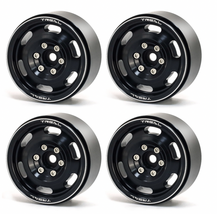 Treal Hobby (X0030D3YZN) 1.9" Black Beadlock Wheels Type G Slots  Set of 4