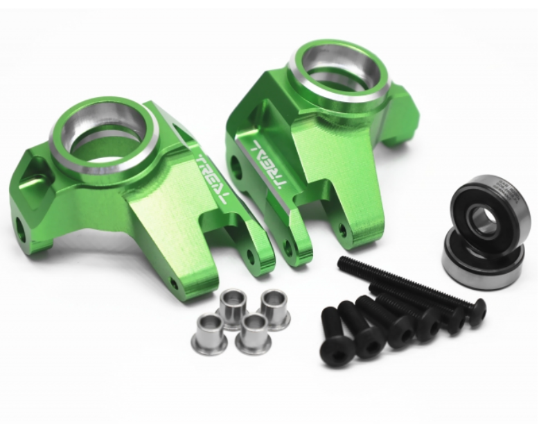 Treal Hobby (X0032MYAMN) Green Aluminum Left/Right Front Hubs for SCX6