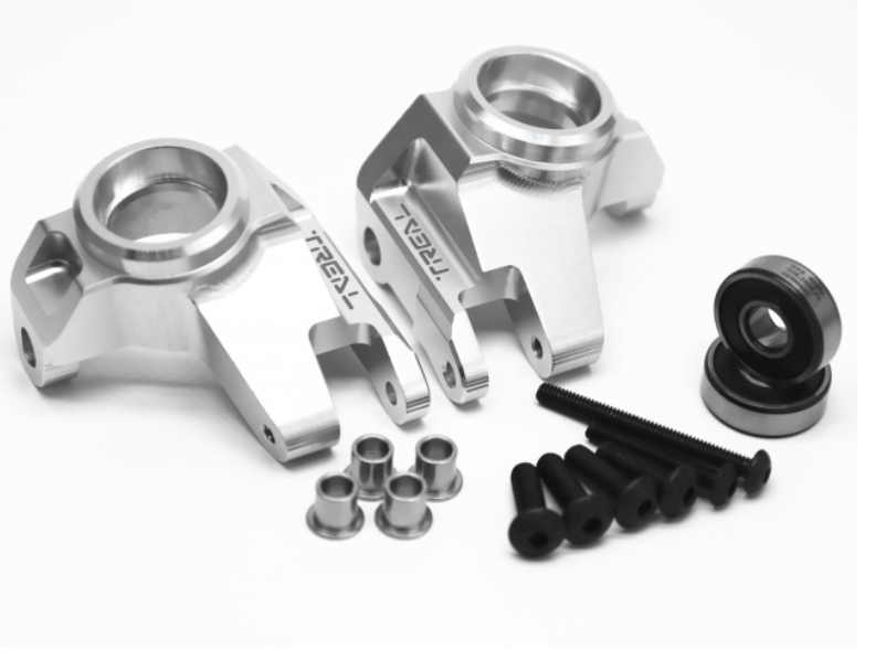 Treal Hobby (X0032N3I5R) Silver Aluminum Left/Right Front Hubs for SCX6