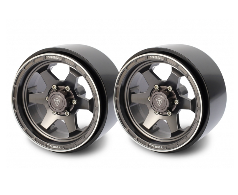 Treal Hobby (X0033AMNH3) Titanium 2.9" CNC Machined Beadlock Wheels for SCX6 (1 Pair)