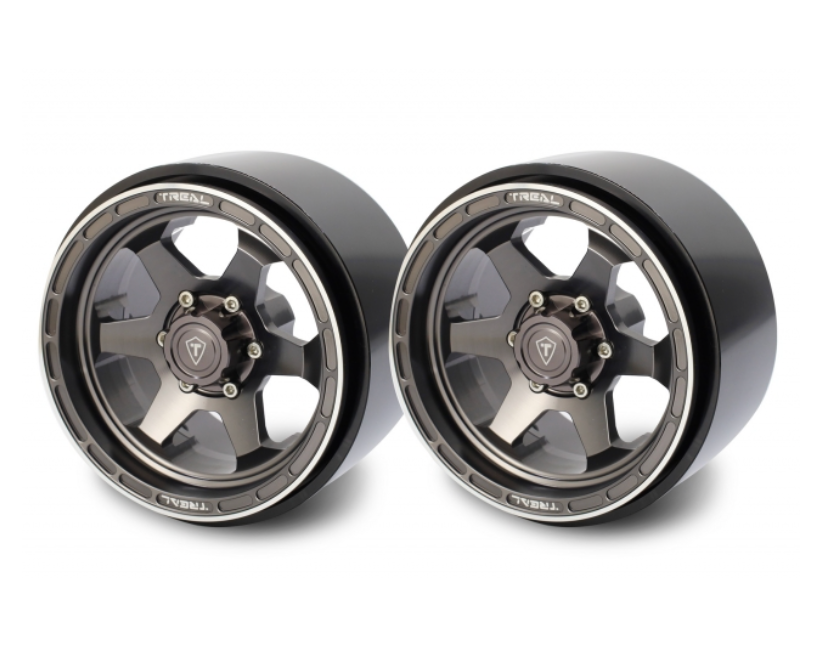 Treal Hobby (X0033AMNH3) Titanium 2.9" CNC Machined Beadlock Wheels for SCX6 (1 Pair)