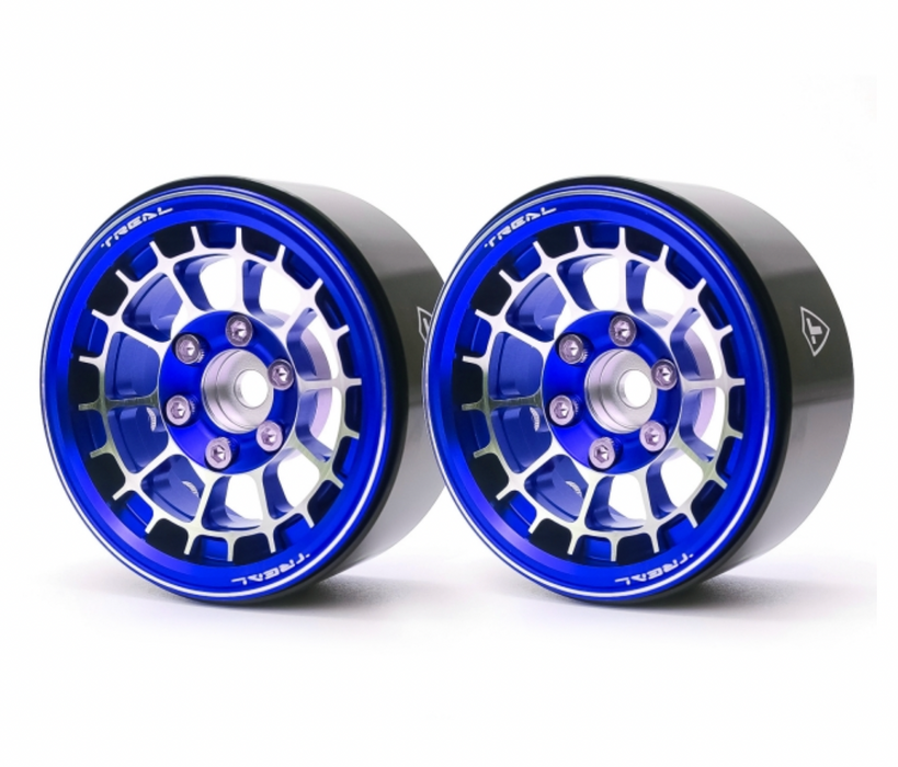 Treal Hobby (X0033DK101) Blue Aluminum 1.9" Beadlock Wheels Type A (1 Pair)