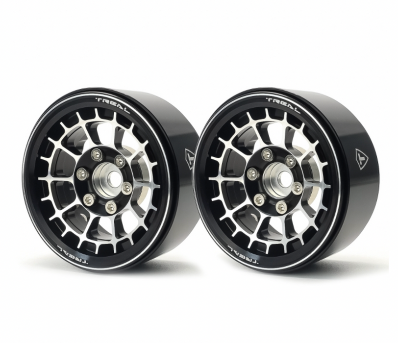 Treal Hobby (X0033DLR31) Black Aluminum 1.9" Beadlock Wheels Type A (1 Pair)
