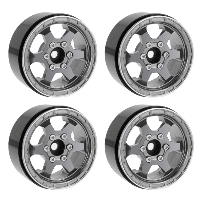 Treal Hobby (X0037KMNKB) 1.9" Gray Concave Six Spoke Beadlock Wheels Set of 4