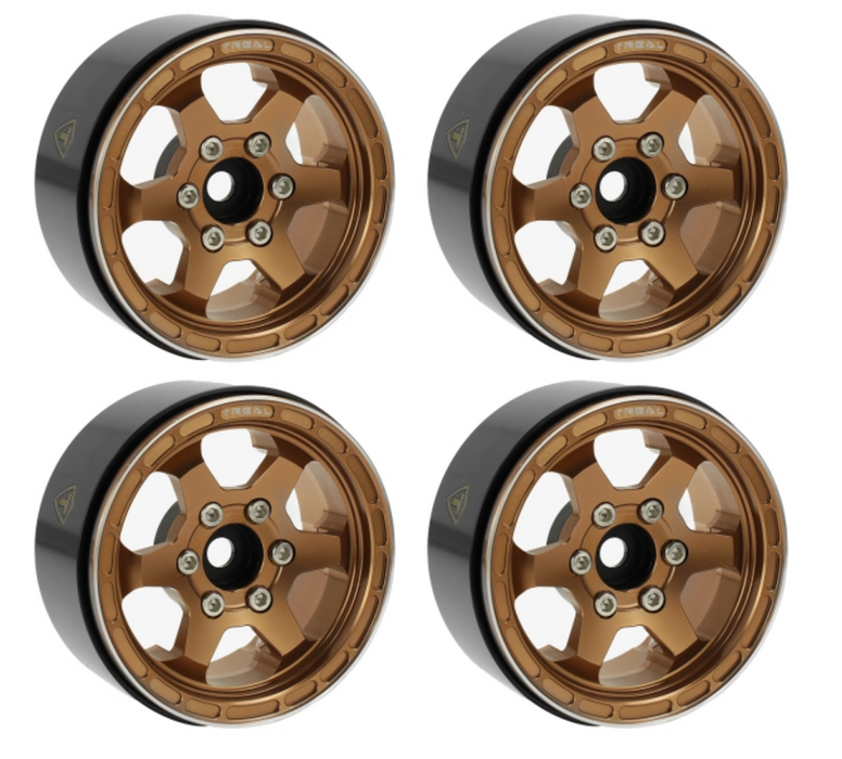 Treal Hobby (X0037KWQUD) 1.9" Copper Concave Six Spoke Beadlock Wheels Set of 4