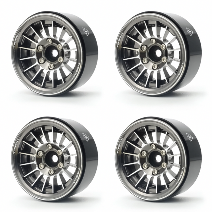 Treal Hobby (X0039J93CL) Gray Aluminum 1.9" Beadlock Crawler Wheels Type J (Set of 4)