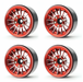 Treal Hobby (X0039J93CV) Red Aluminum 1.9" Beadlock Crawler Wheels Type J (Set of 4)
