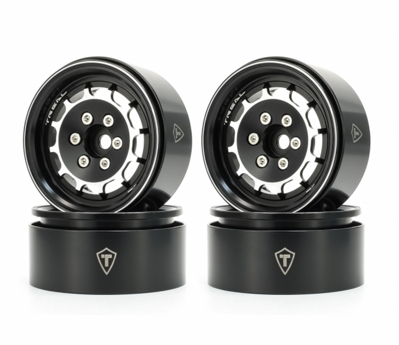 Treal Hobby (X003CRFY23) Black Aluminum 1.9" Beadlock Wheels Type M (Set of 4)