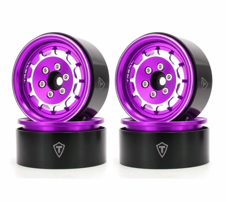 Treal Hobby (X003CRFY2X) Purple Aluminum 1.9" Beadlock Wheels Type M (Set of 4)