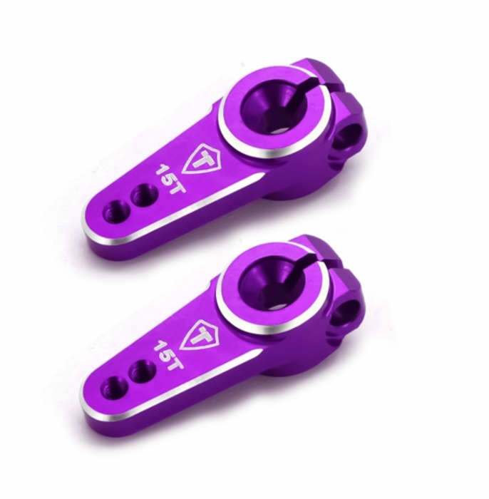 Treal Hobby (X003EAU847) Purple Aluminum Servo Horn Fits EMAXX Servo for SCX24 (2 pack)