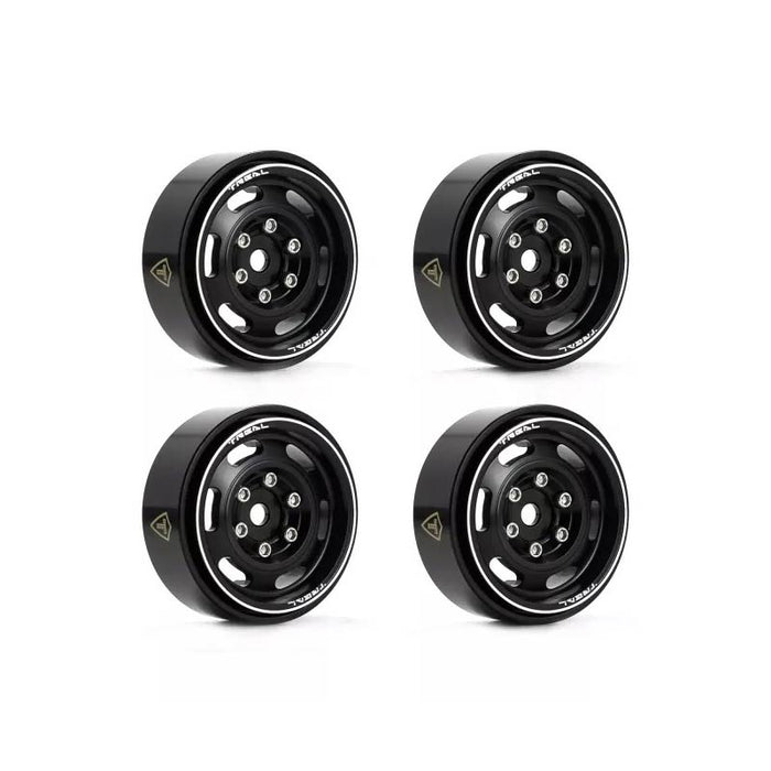 Treal Hobby (X003GZ9MUL) 1.0" Black Aluminum Beadlock Wheels Type E Set of 4
