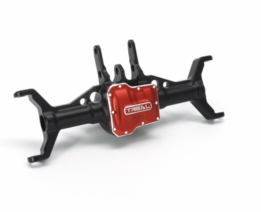 Treal Hobby (X003KUXNST) Black Aluminum Front Axle Housing with Red Diff Cover for TRX-4m
