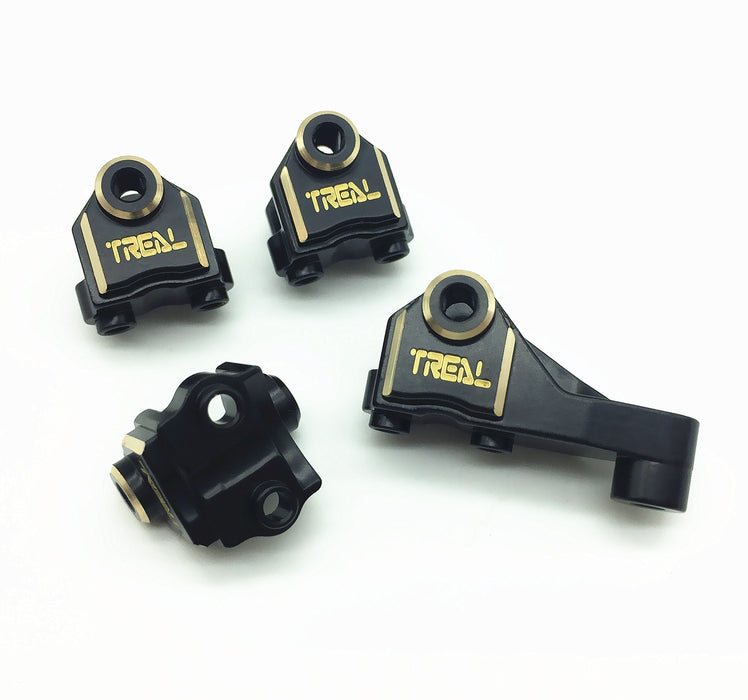 Treal Hobby Black Brass Front and Rear Lower Shock Mounts for TRX-4