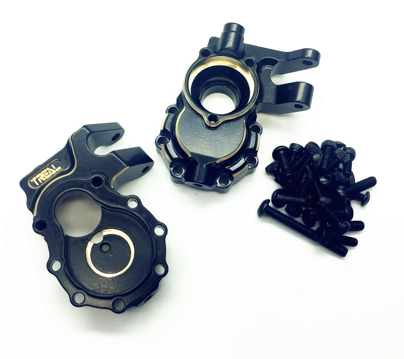 Treal Hobby Black Brass Front Inner Portal Drive Cover for TRX-4 and TRX-6 (Replaces 8252)