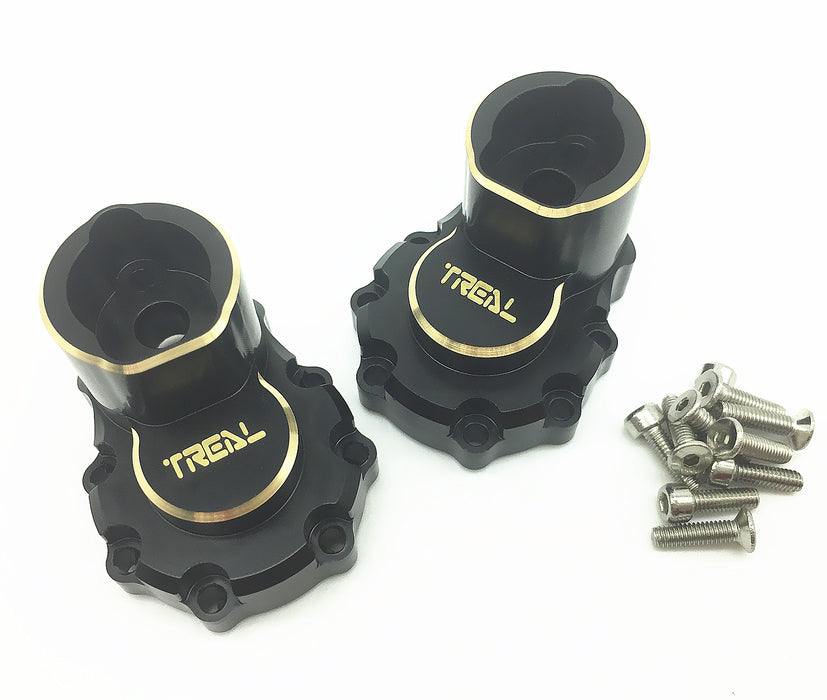 Treal Hobby Black Brass Rear Inner Portal Drive Cover for TRX-4 and TRX-6 (Replaces 8253)