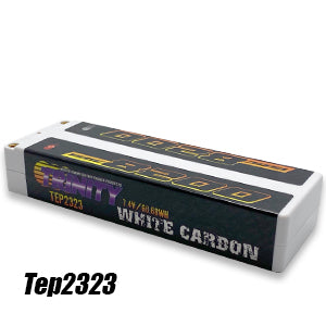 Trinity Revtech TEP2323 2S 7.4V 8200mah 150C White Carbon LiPo Battery with 5mm Bullet Connections