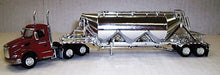 Trucks n Stuff SPEC003 Red 579 Peterbilt with Chrome Pneumatic Bulk Trailer Conti Material Service