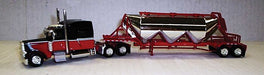 Trucks n Stuff SPEC015 Black/Red 389 Peterbilt with Chrome Pneumatic Bulk Trailer