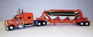 Trucks n Stuff SPEC024 Orange/White 389 Peterbilt with Chrome Pneumatic Bulk Trailer