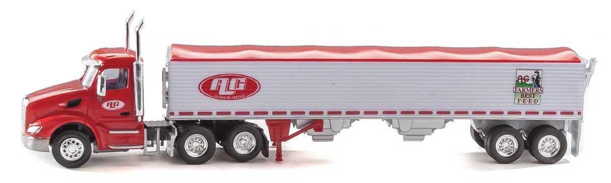 Trucks n Stuff TNS076 HO Scale 579 Peterbilt Tractor with Grain Trailer AL Gilbert Farmers Best