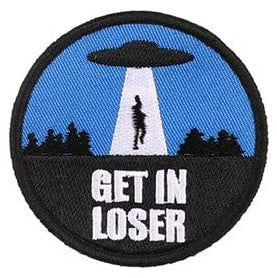 UFO Patch with Loop and Hook Backing (Approximately 3" Round)