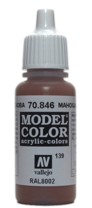 Vallejo 70.846 Model Color Acrylic Paint Mahogany Brown 17ml