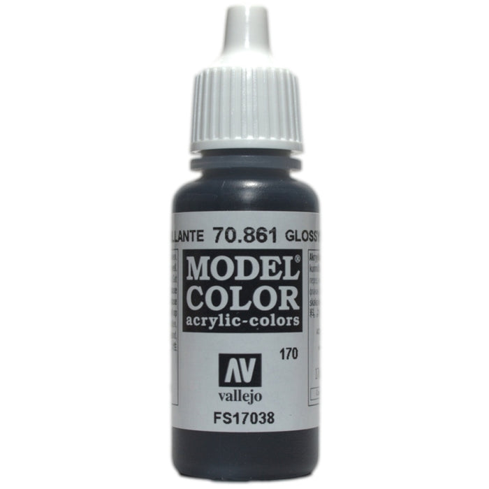Vallejo 70.861 Model Color Acrylic Paint Glossy Black 17ml
