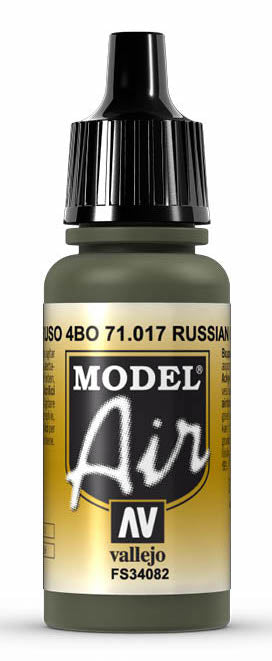 Vallejo 71.017 Model Air Acrylic Airbrush Paint Russian Green 4BO 17ml