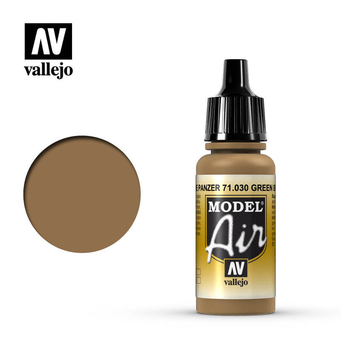 Vallejo 71.030 Model Air Acrylic Paint Green Brown 17ml