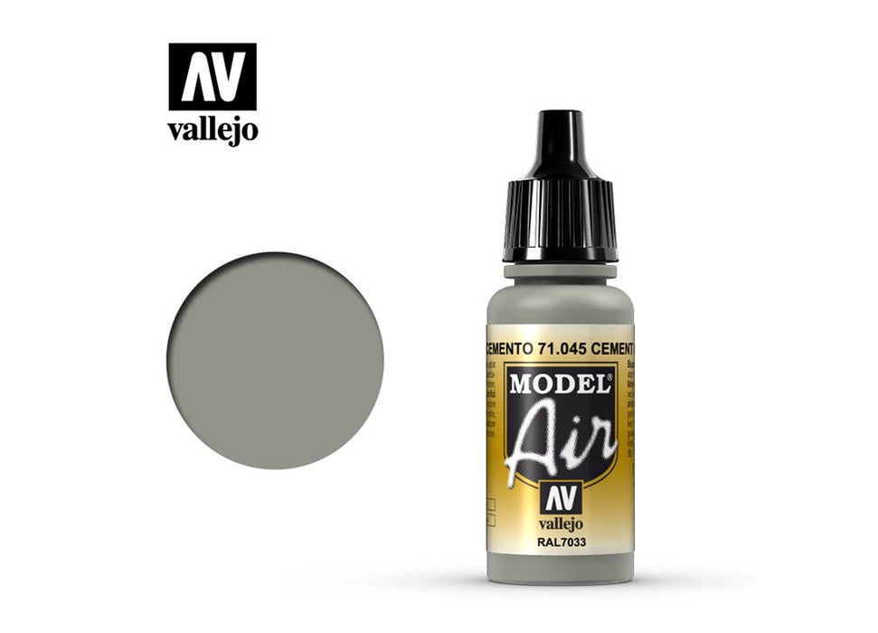 Vallejo 71.045 Model Air Acrylic Airbrush Paint Cement Grey 17ml Bottle
