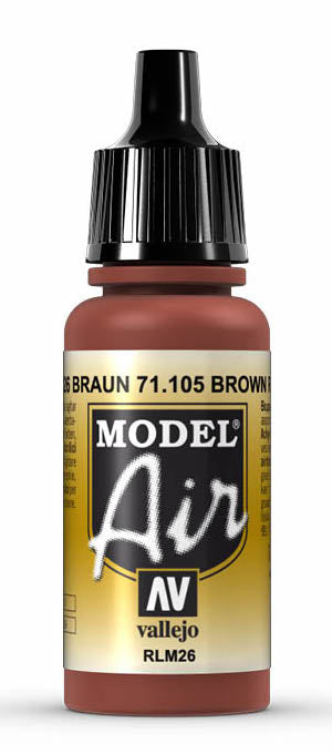 Vallejo 71.105 Model Air Acrylic Airbrush Paint Brown RLM2617ml Bottle