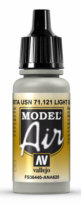 Vallejo 71.121 Model Air Acrylic Airbrush Paint Light Gull Grey 17ml Bottle