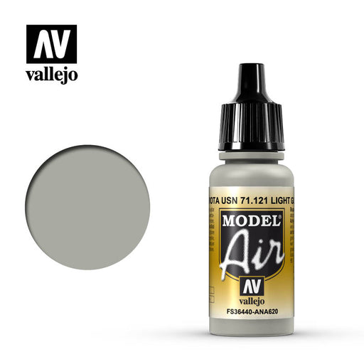 Vallejo 71.121 Model Air Acrylic Airbrush Paint Light Gull Grey 17ml Bottle