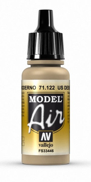 Vallejo 71.122 Model Air Acrylic Airbrush Paint US Desert Armour 17ml Bottle