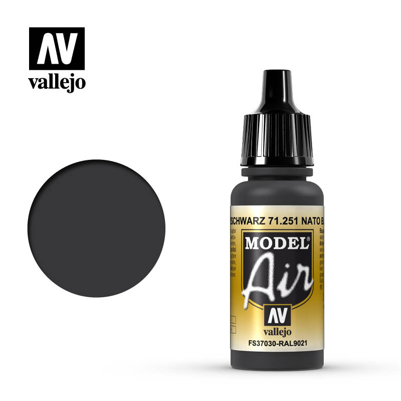 Vallejo 71.251 17ml Bottle NATO Black Model Air Paint