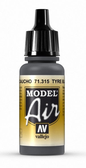 Vallejo 71.315 Model Air Acrylic Airbrush Paint Tyre Black 17ml Bottle