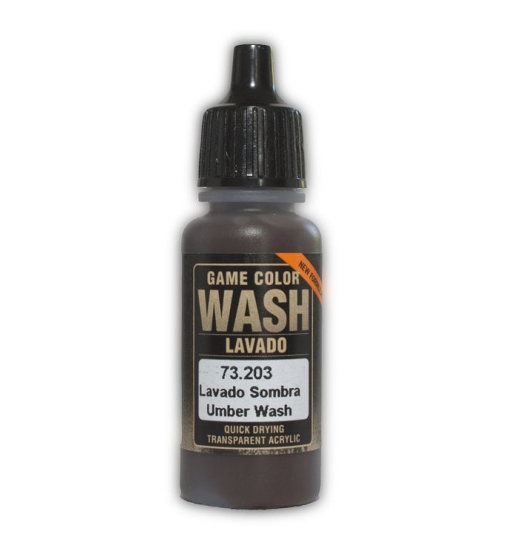 Vallejo 73.203 Game Color Wash Umber 17ml Bottle
