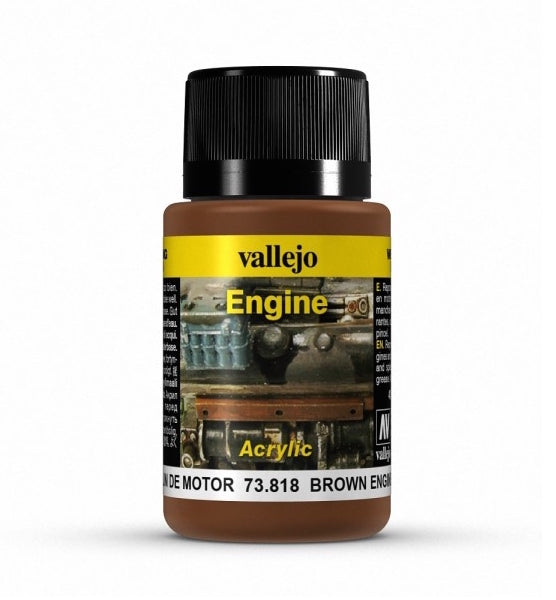 Vallejo 73.818 Weathering Effect Brown Engine Soot 40ml Bottle