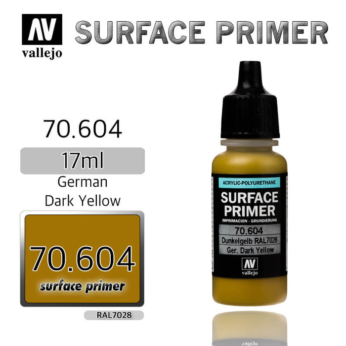 Vallejo 70.604 German Dark Yellow RAL 7028 Waterbased Surface Primer 17ml Bottle