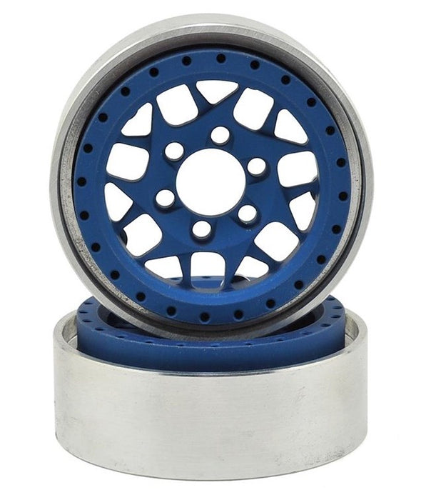 Vanquish Products VPS07714 KMC 1.9 XD127 Bully Beadlock Wheel Blue Anodized 1 Pair