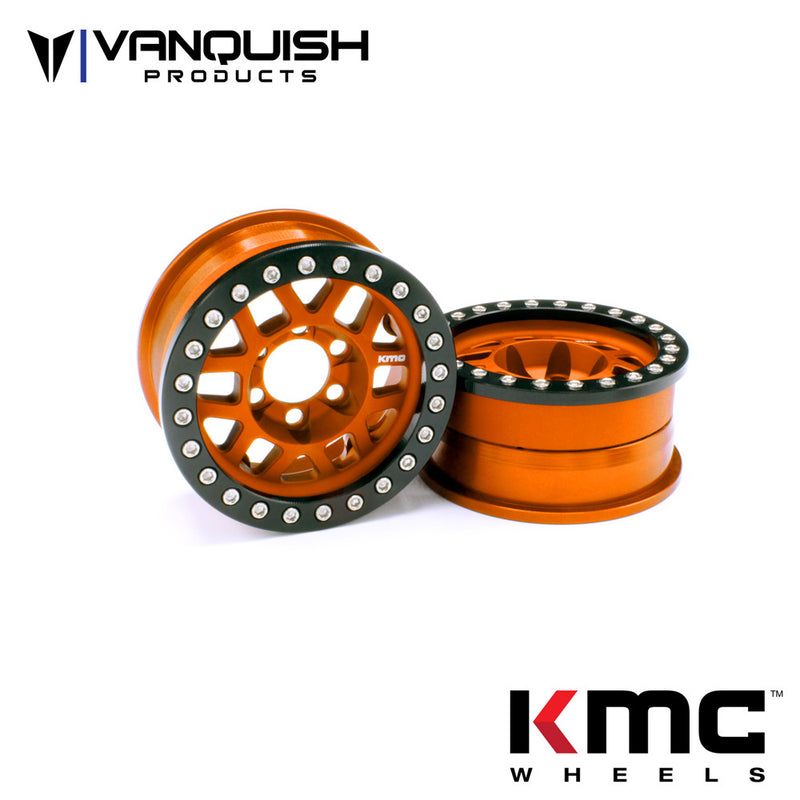 Vanquish Products VPS07745 KMC 1.9 XD229 Machete V2 Beadlock Wheel Orange Anodized 1 Pair