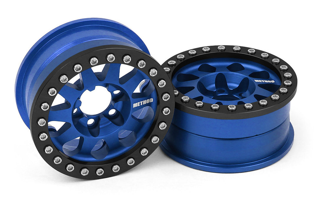 Vanquish Products VPS07760 Method 1.9 Beadlock Race Wheel 101 Blue Anodized Aluminum V2 1 Pair