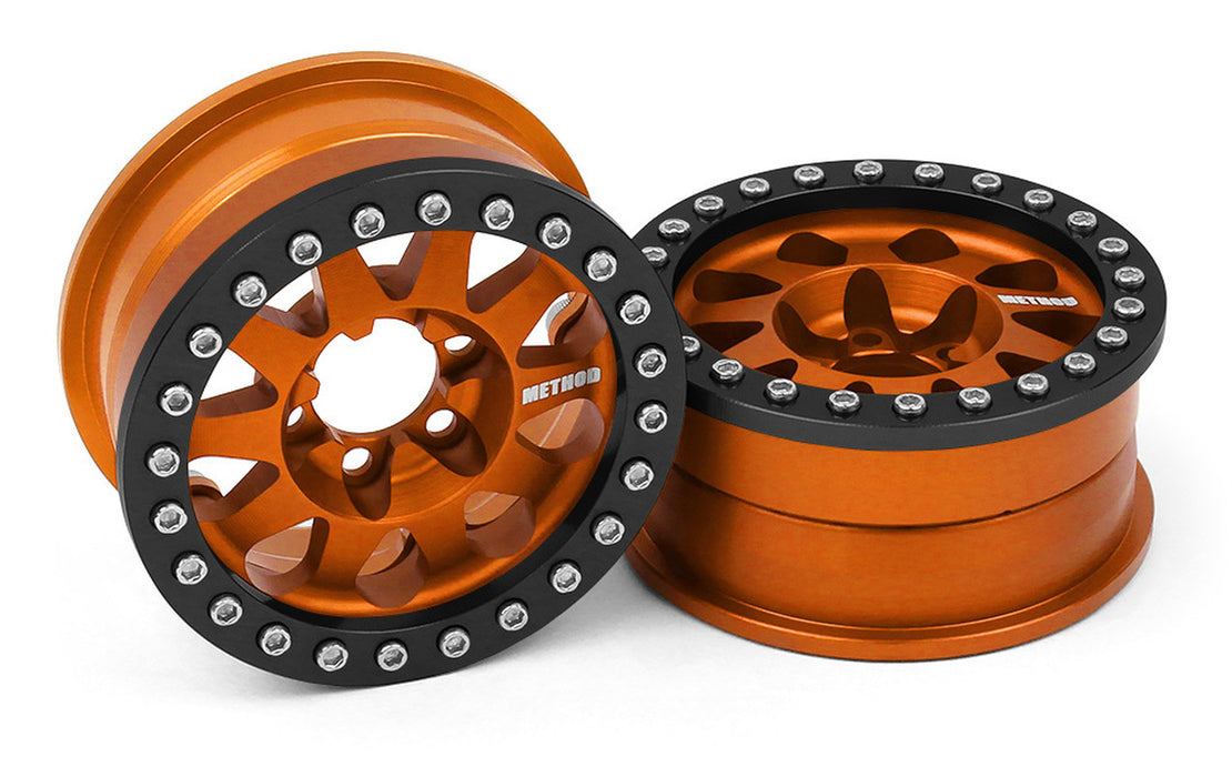 Vanquish Products VPS07761 Method 1.9 Beadlock Race Wheel 101 Orange Anodized Aluminum V2 1 Pair